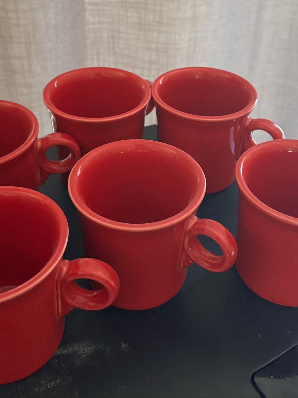 Fiestaware Red Ceramic Mugs - Set of 6